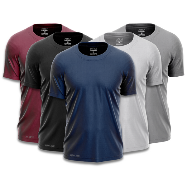 Pack of 5 men's dry fit gym t-shirts – anti-sweat